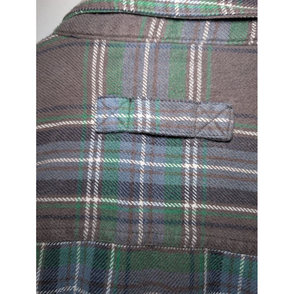 Woolrich Men's Large Heavyweight‎ Flannel Long Sleeve Button Down Blue/ Green - Picture 5 of 8